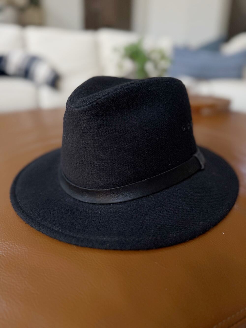 Vintage Black 100% Wool Fedora Hat | Classic Wide Brim | Men’s Medium